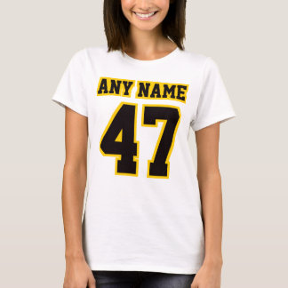 Vorderweiße, schwarze GOLD-T-Shirts für die Baumwo T-Shirt