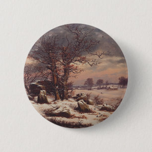 Vordingborg im Winter von J.C. Dahl Fine Art Button