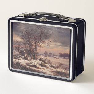 Vordingborg im Winter von J.C. Dahl Fine Art Metall Brotdose
