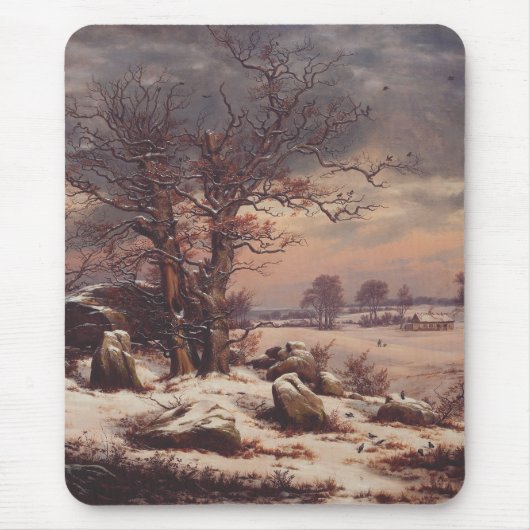 Vordingborg im Winter von J.C. Dahl Fine Art Mousepad (Vorne)