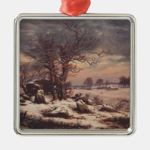 Vordingborg im Winter von J.C. Dahl Fine Art Ornament Aus Metall