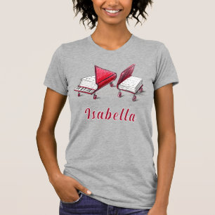Vordrucktes Pianobuch Name hinzufügen T-Shirt