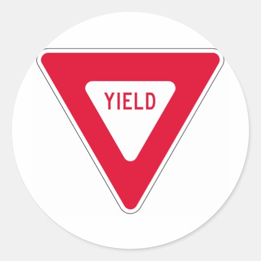 Vorfahrtsschild Runder Aufkleber (Vorderseite)