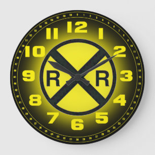 Vorfeldwarnschild Bahnübergänge Wanduhr