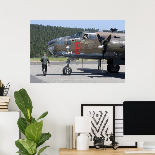 VORFLUG-KARO am MITCHELL B-25 BOMBER Poster (Heimbüro)