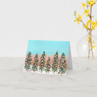 Vorfruhereihe farbenfroher Weihnachtsbäume Karte