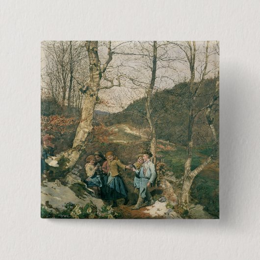 Vorfrühling im Wien-Holz Button (Vorderseite)