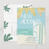 Vorführungen des Tropical Beach Blue Moving Ankündigungspostkarte (Vorne/Hinten)