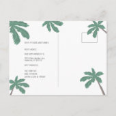 Vorführungen des Tropical Beach Blue Moving Ankündigungspostkarte (Rückseite)