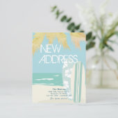 Vorführungen des Tropical Beach Blue Moving Ankündigungspostkarte (Stehend Vorderseite)