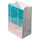 Vorgabe für den Blauen Meer am Meer Mittlere Geschenktüte (Rückseite Schrägansicht)