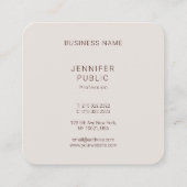 Vorgabe für moderne Berufliche Eleganfarben Quadratische Visitenkarte (Rückseite)