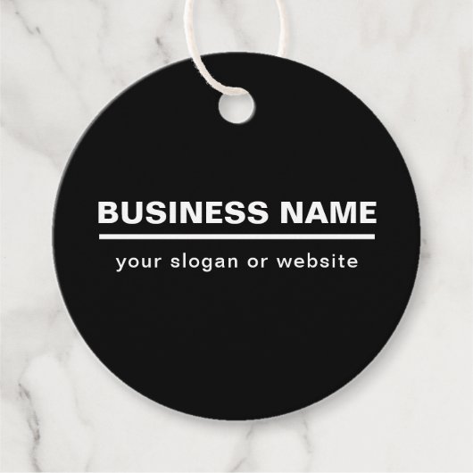 Vorgabe moderner Firmennamen | B&W Geschenkanhänger (Vorderseite)