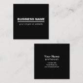 Vorgabe moderner Firmennamen | B&W Quadratische Visitenkarte (Vorne/Hinten)