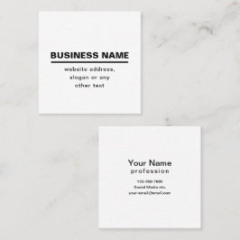 Vorgabe moderner Firmennamen | B&W Quadratische Visitenkarte