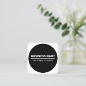 Vorgabe moderner Firmennamen | B&W Quadratische Visitenkarte (Stehend Vorderseite)