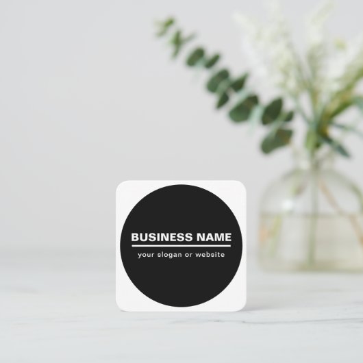 Vorgabe moderner Firmennamen | B&W Quadratische Visitenkarte (Stehend Vorderseite)