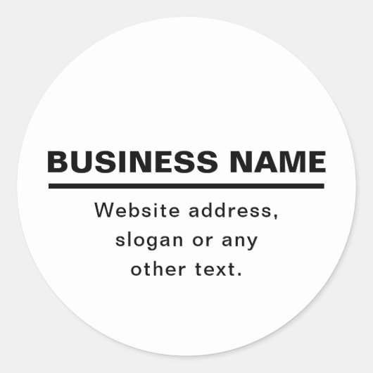 Vorgabe moderner Firmennamen | B&W Runder Aufkleber (Vorderseite)