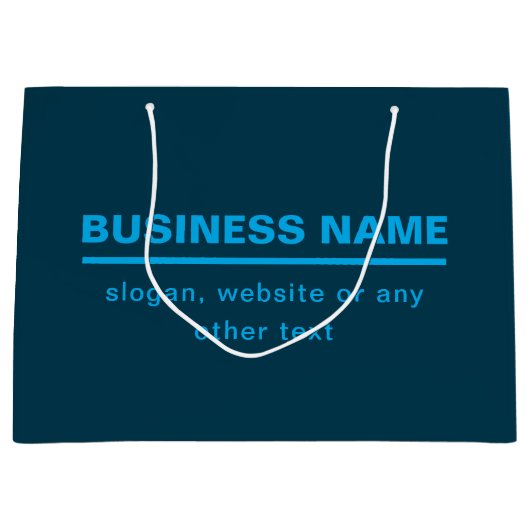 Vorgabe moderner Firmennamen | Blau Große Geschenktüte (Vorderseite)