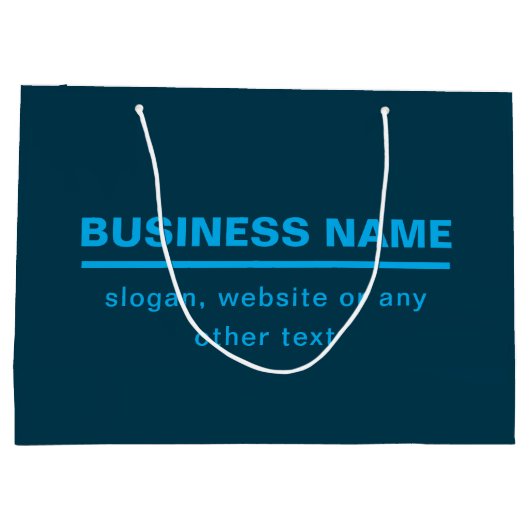 Vorgabe moderner Firmennamen | Blau Große Geschenktüte (Rückseite)