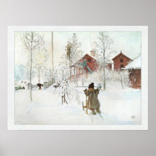 Vorgarten und Wäsche-Haus Carl Larsson Poster
