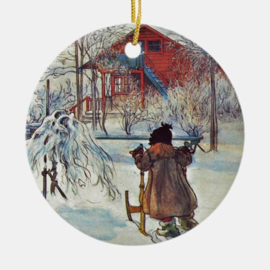 Vorgarten und Waschhaus Keramik Ornament (Vorne)