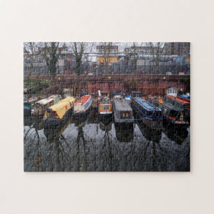 Vorgeankertes Schmalboot Spiegelung Little Venice Puzzle