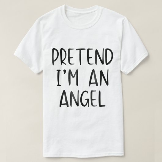 Vorgeben Angel Costume Halloween Lazy Easy T-Shirt (Design vorne)