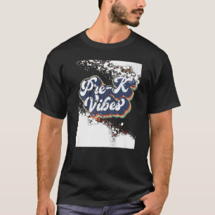 Vorgebleichte Prek-Vibes Erster Tag Zurück zur Sch T-Shirt