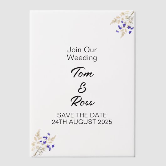 Vorgefaltete Vellum-Jacken, personalisiert, für Pergament Einladungen (Vorderseite)