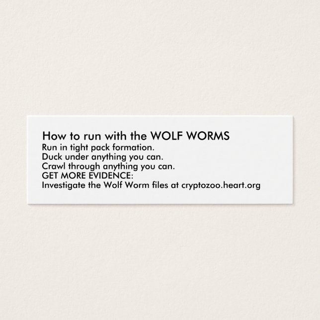 Vorgehensweise mit dem WOLF WORMS (Vorderseite)