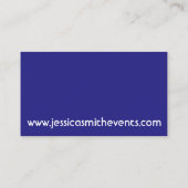 Vorgeschenkte Party-Eventplaner Visitenkarte (Rückseite)