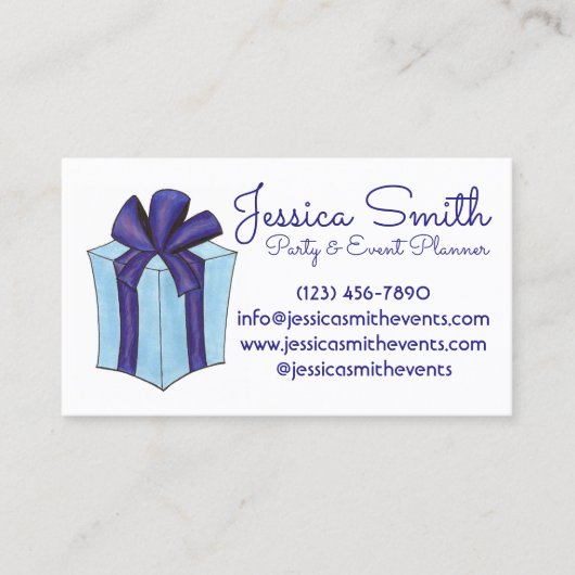 Vorgeschenkte Party-Eventplaner Visitenkarte (Vorderseite)