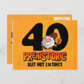 Vorgeschichtliche 40. Geburtstag Postkarte Einladu (Vorne/Hinten)