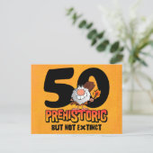 Vorgeschichtliche 50. Geburtstagspostkarte Einladu Einladungspostkarte (Stehend Vorderseite)