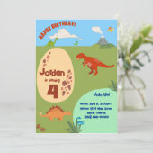 Vorgeschichtliche Dinosaurier Geburtstagseinladung Einladung (Stehend Vorderseite)