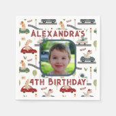 Vorgeschichtliche Gruppen farbiger Dinosaurier-Bil Serviette (Vorderseite)