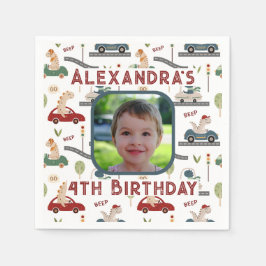 Vorgeschichtliche Gruppen farbiger Dinosaurier-Bil Serviette