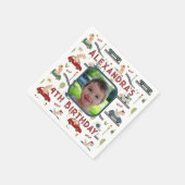 Vorgeschichtliche Gruppen farbiger Dinosaurier-Bil Serviette (Ecke)