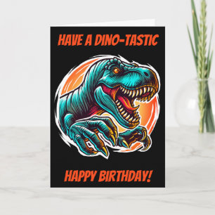 Vorgeschichtlicher Epischer Dino-Angriff T-Rex Bla Karte