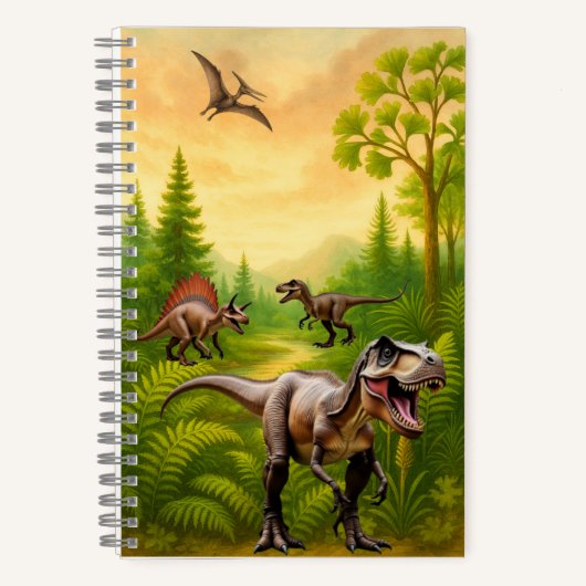 Vorgeschichtliches Dinosaurier Adventure Journal Notizblock (Vorderseite)