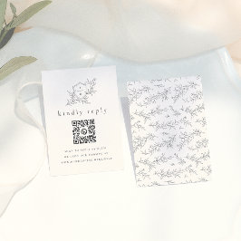 Vorgeschlagene botanische Initialen QR Code Weddin Begleitkarte