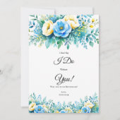 Vorgeschlagene Brautpartys für blaugelbe Flora Einladung (Vorderseite)