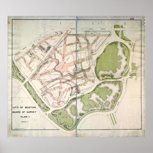 Vorgeschlagener Straßenplan für West Fenway, Bosto Poster (Vorne)