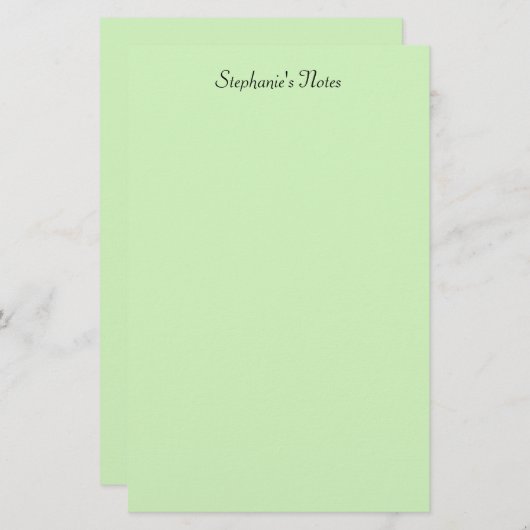 Vorgeschriebene Farbe für hellpastellgrüne Monogra Briefpapier (Vorne/Hinten)