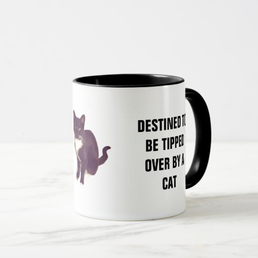 Vorgesehen, durch Katze umgekippt zu werden Tasse (VorderseiteRechts)