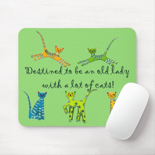 Vorgesehen, um eine alte Dame mit vielen Katzen zu Mousepad (Mit Mouse)
