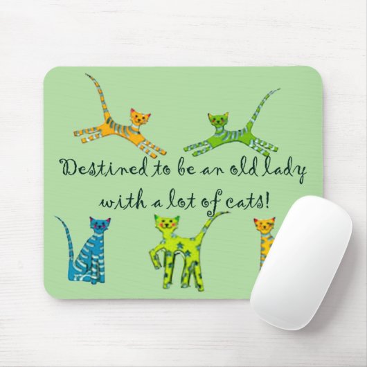 Vorgesehen, um eine alte Dame mit vielen Katzen zu Mousepad (Mit Mouse)
