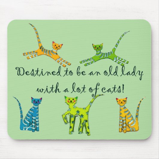 Vorgesehen, um eine alte Dame mit vielen Katzen zu Mousepad (Vorne)