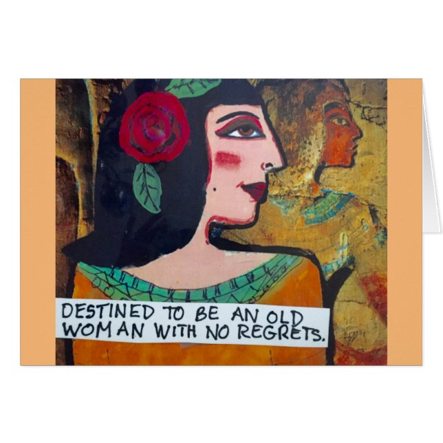 VORGESEHEN, UM EINE ALTE FRAU OHNE BEDAUERN-KARTE (Vorderseite (Horizontal))